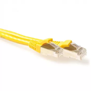 ACT Geltonas 2 metrų LSZH SFTP CAT6A komutacinis kabelis be užkabinimų su RJ45 jungtimis