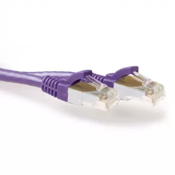 ACT Purple 3 meter LSZH SFTP CAT6A komutacinis kabelis snagless su RJ45 jungtimis