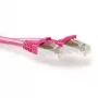 ACT rožinis 30 m LSZH SFTP CAT6A komutacinis kabelis be užkliūvančių RJ45 jungčių