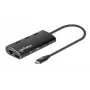 Manhattan USB-C dokas/šakotuvas su kortelių skaitytuvu, prievadai (x6): Ethernet, HDMI, USB-A (x3) ir USB-C, su maitinimo tiekimu (100 W) į USB-C prievadą (Pastaba: reikalingas papildomas USB-C sieninis įkroviklis ir USB-C laidas), universalus visiems įrenginiams, aliuminis, ekvivalentas DKT30CSDHPD3