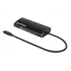 Manhattan USB-C dokas/šakotuvas su kortelių skaitytuvu, prievadai (x6): Ethernet, HDMI, USB-A (x3) ir USB-C, su maitinimo tiekimu (100 W) į USB-C prievadą (Pastaba: reikalingas papildomas USB-C sieninis įkroviklis ir USB-C laidas), universalus visiems įrenginiams, aliuminis, ekvivalentas DKT30CSDHPD3