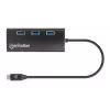 Manhattan USB-C dokas/šakotuvas su kortelių skaitytuvu, prievadai (x6): Ethernet, HDMI, USB-A (x3) ir USB-C, su maitinimo tiekimu (100 W) į USB-C prievadą (Pastaba: reikalingas papildomas USB-C sieninis įkroviklis ir USB-C laidas), universalus visiems įrenginiams, aliuminis, ekvivalentas DKT30CSDHPD3