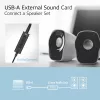 ACT AC9360 garso plokštė USB 3,5 mm ausinių jungtis 4 mygtukai