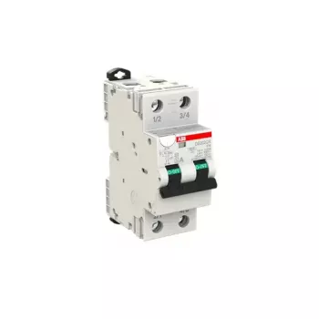 Liekamosios srovės grandinės pertraukiklis ABB DS202CR B16 A30 — B tipo charakteristika, A tipo liekamoji srovė, 16 A, 4000 V, 36×72×86 mm