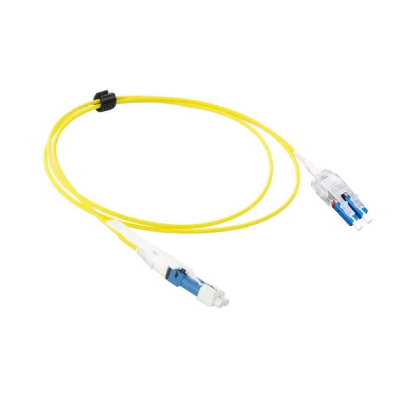 ACT 10 metrų vienmodis 9/125 OS2 Polarity Twist uniboot dvipusis šviesolaidinis komutacinis kabelis su CS - LC jungtimis