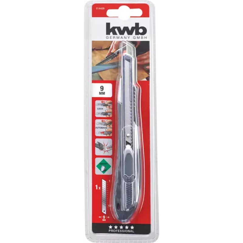 Universalus peilis KWB 014409 Juoda Snap-off blade 9 mm