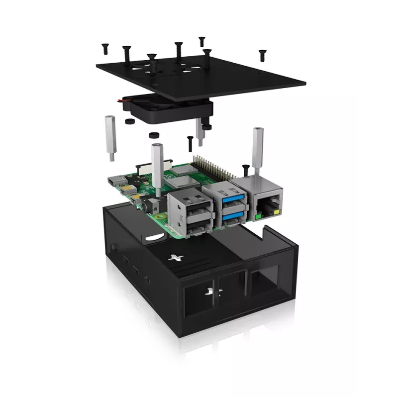 ICY BOX IB-RP108 korpusas antracitinis, juodas
