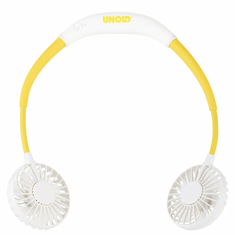 Unold Neck Fan Breezy White, balta, geltona, 2 ventiliatoriai, 8 val., kaklo ventiliatorius, balta, 1 vnt.