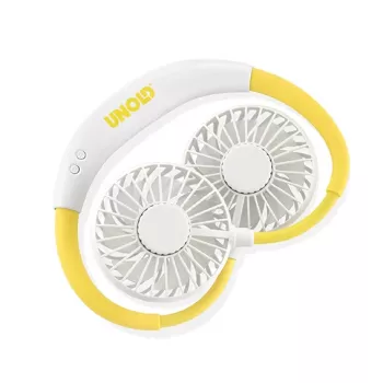Unold Neck Fan Breezy White, balta, geltona, 2 ventiliatoriai, 8 val., kaklo ventiliatorius, balta, 1 vnt.