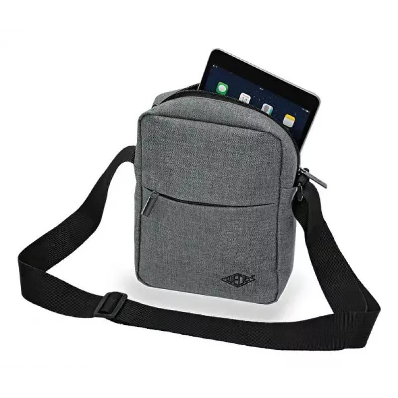 Messenger bag WEDO 59 350512 — Polyester Pilka unisex shoulder/handbag, zipper closure