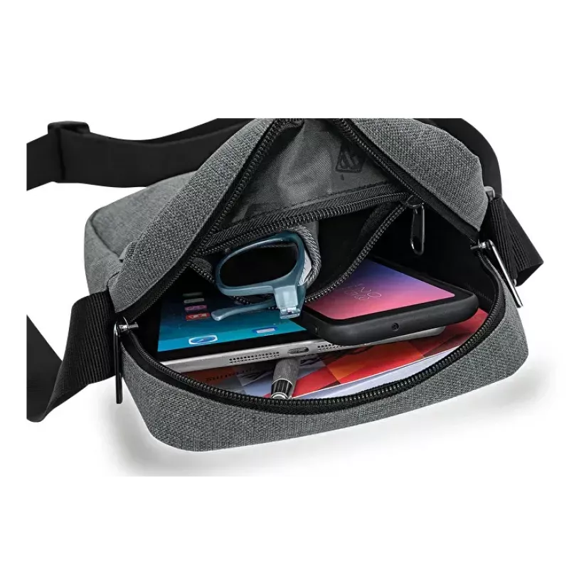 Messenger bag WEDO 59 350512 — Polyester Pilka unisex shoulder/handbag, zipper closure