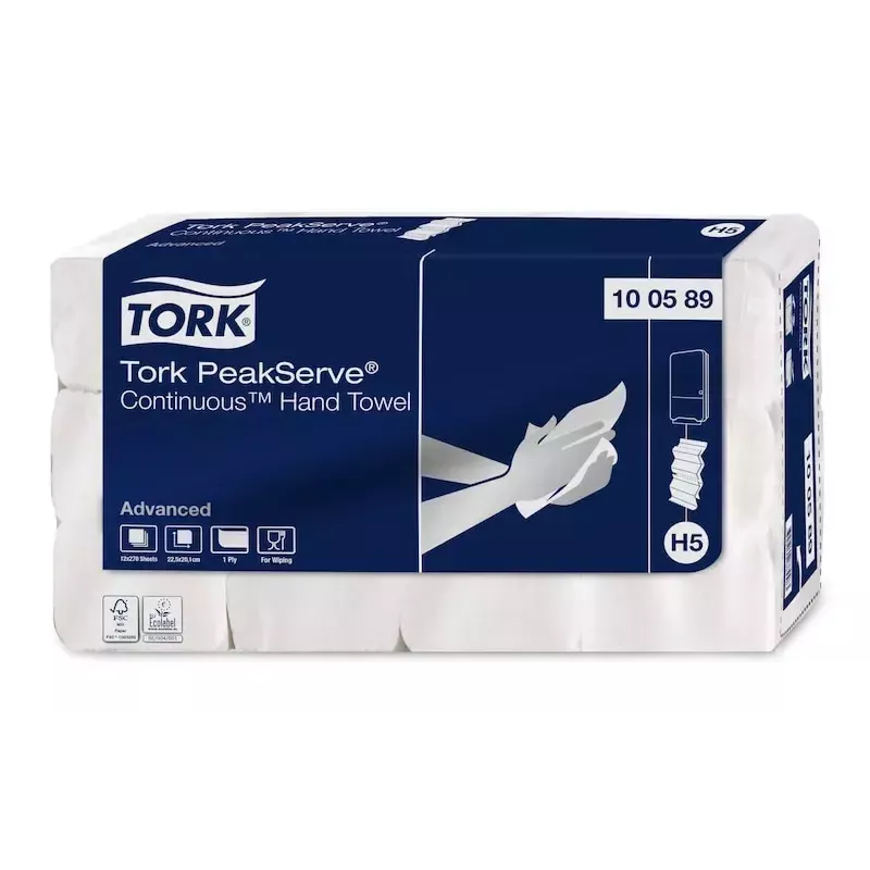 Tork PeakServe popieriniai rankšluosčiai balti 20,1 cm x 22,5 cm