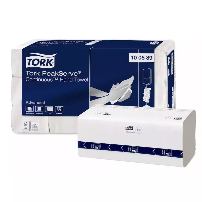 Tork PeakServe popieriniai rankšluosčiai balti 20,1 cm x 22,5 cm