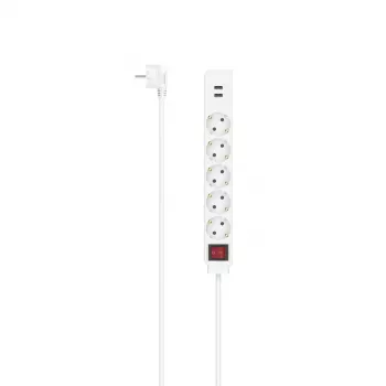 Hama 00223183 maitinimo prailgintuvas 1,4 m 5 kintamosios srovės lizdai (-ų) Vidaus Balta