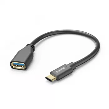 Hama 00125105 USB kabelis USB 3.2 Gen 1 (3.1 Gen 1) 0,15 m USB A USB C juodas