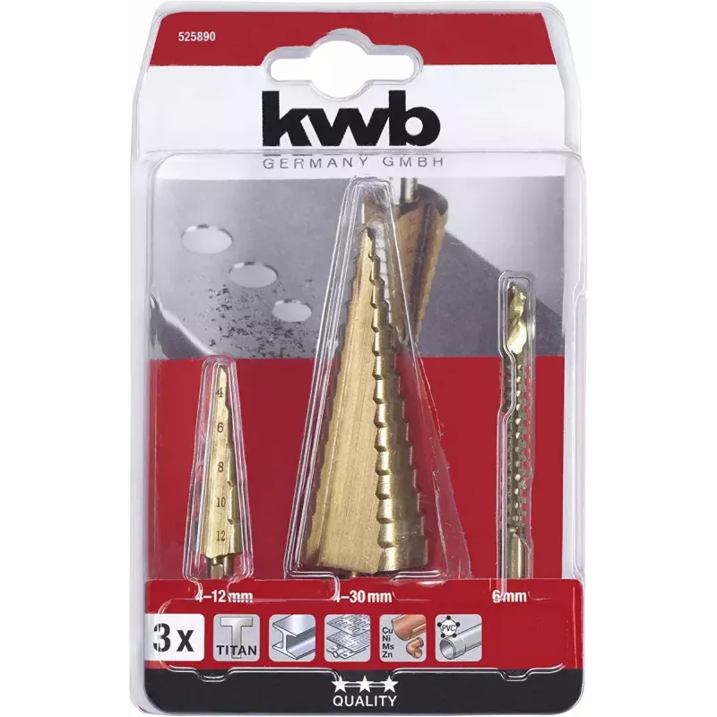 Grąžtų rinkinys KWB 525890 iš greitapjovio plieno HSS, gylis 10 mm, aukštis 155 mm