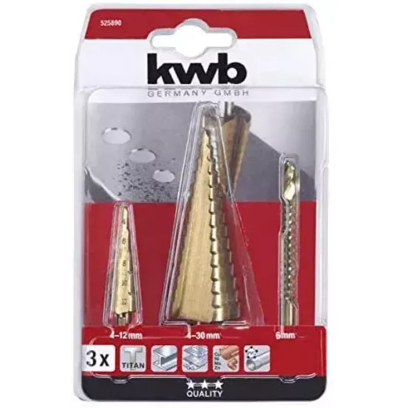 Grąžtų rinkinys KWB 525890 iš greitapjovio plieno HSS, gylis 10 mm, aukštis 155 mm