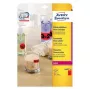 Lipnios etiketės Avery L6005-25, užapvalinto stačiakampio formos, nuimamos, raudonos