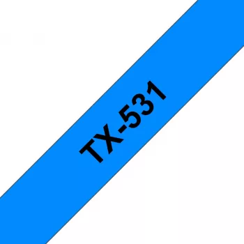 Brother TX-531 etikečių juosta Juoda ant mėlynos