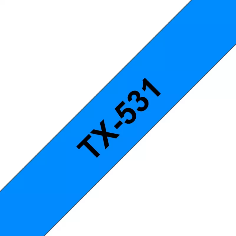 Brother TX-531 etikečių juosta Juoda ant mėlynos
