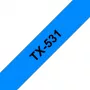 Brother TX-531 etikečių juosta Juoda ant mėlynos