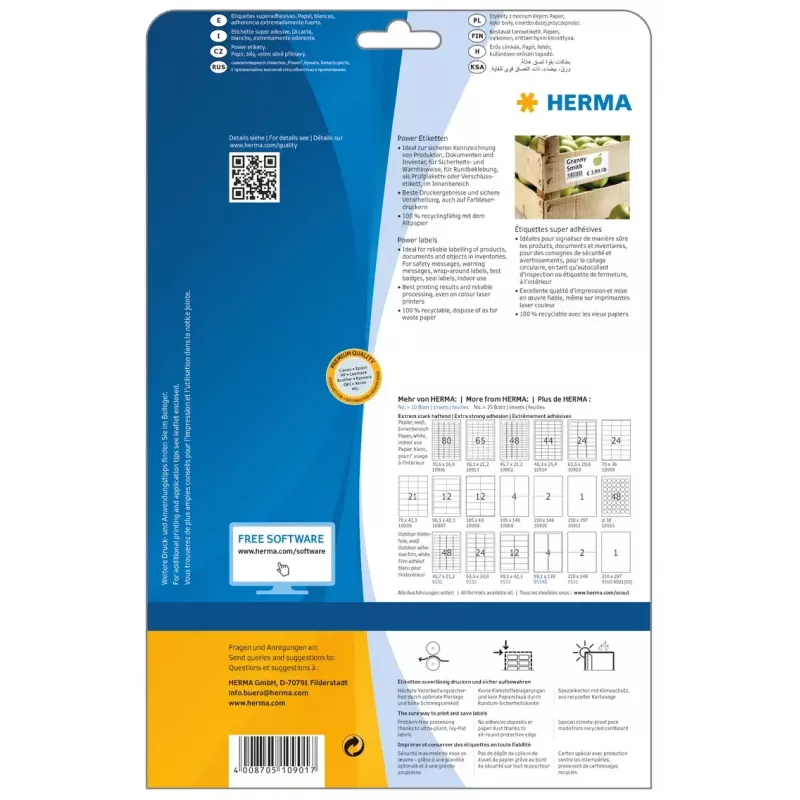 Lipnus spausdintuvo etiketė HERMA 10901