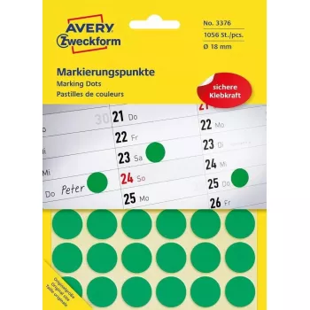 Avery spalvų kodavimo lipdukai, žali