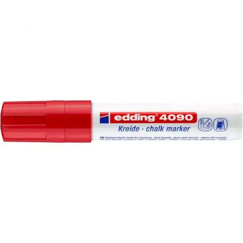 Kreidos žymeklis Edding 4090 kaltinis raudonas