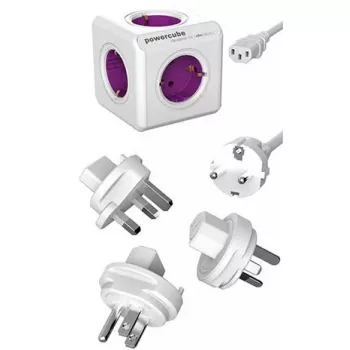 Power Extension Allocacoc PowerCube ReWirable USB 1m 4 AC Outlets Violetinė Balta