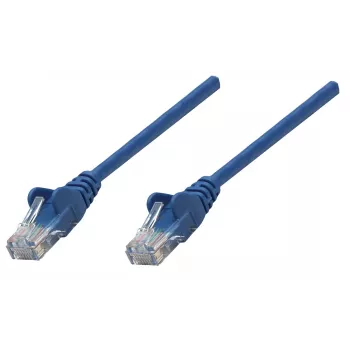 Intellinet tinklo komutacinis kabelis, Cat6A, 0,25 m, mėlynas, varis, S/FTP, LSOH / LSZH, PVC, RJ45, auksu dengti kontaktai, neužkabinamas, su apsaugine mova, garantija visam laikui