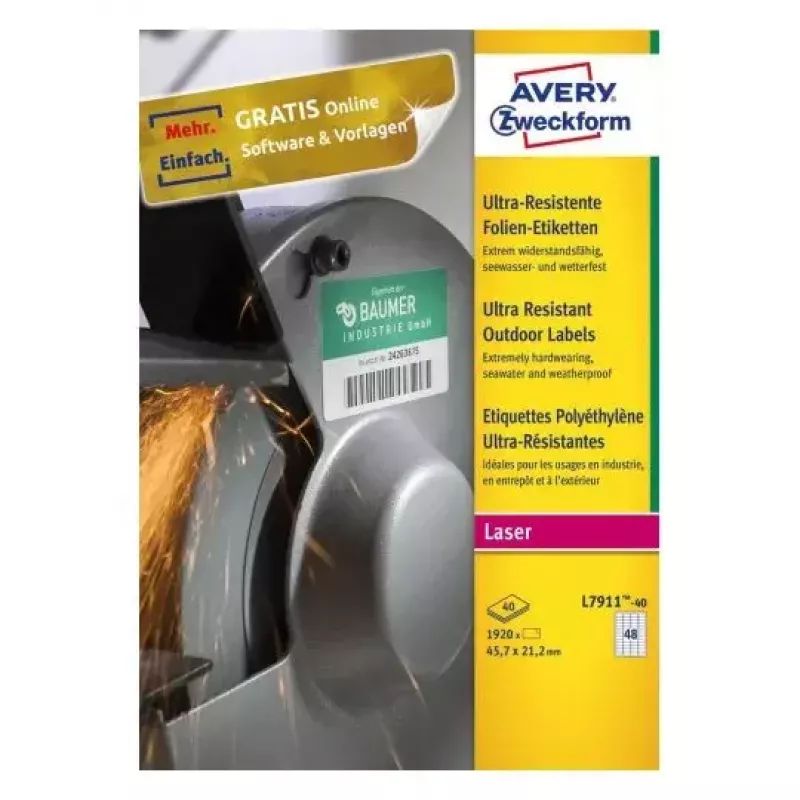 Lipnus spausdintuvo lapelis Avery L7911-40