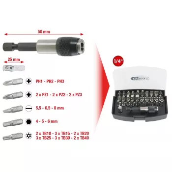 Atsuktuvų antgalių rinkinys KS Tools 911.2060 32 vnt.