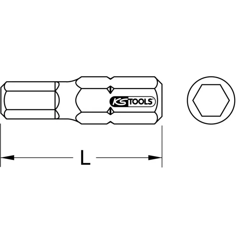 Sraigtasukio antgalis KS Tools 911.5128 Hex 30mm Nikelis