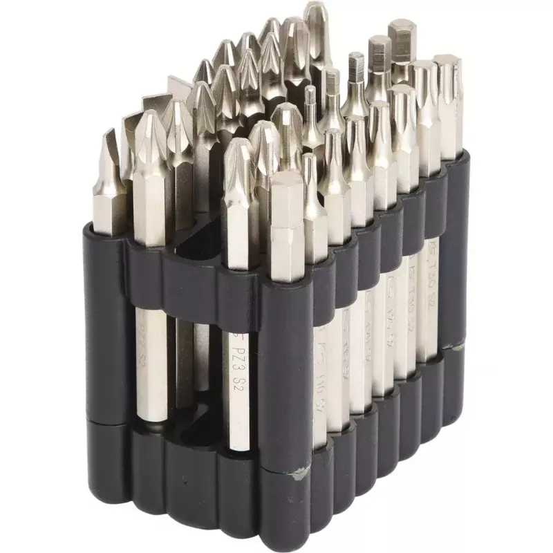 Atsuktuvų antgalių rinkinys KS Tools 911.7550 — 32 vnt., nikeliuotas, 75 mm, 1/4 colio (25,4/4 mm) šešiabriaunis kotas