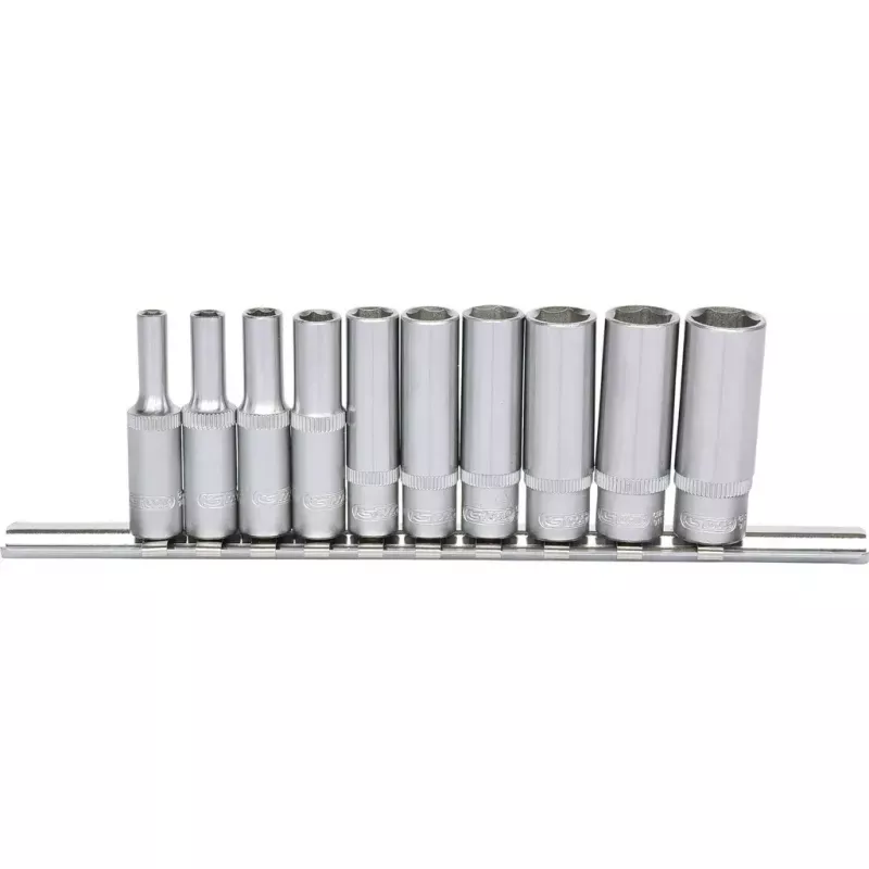 Lizdų rinkinys KS Tools 917.0610 1/4 colio pavara 10 lizdų galvučių