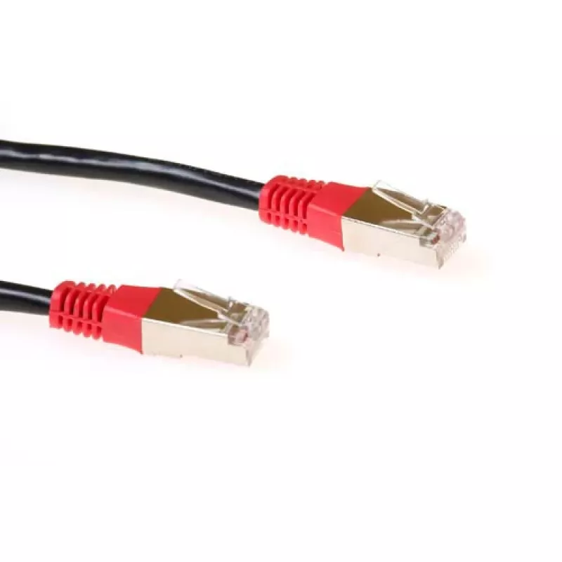 ACT Juoda 1 m LSZH F/UTP CAT5E kirstinis kabelis su RJ45 jungtimis