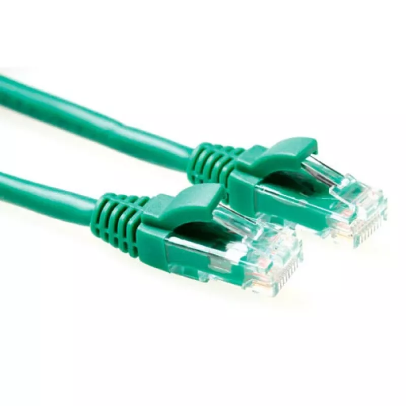 ACT žalias 10 metrų U/UTP CAT6 komutacinis kabelis, komponentinio lygio, su RJ45 jungtimis