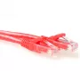 ACT raudonas 0,5 metro U/UTP CAT6 komutacinis kabelis be užkliuvimų su RJ45 jungtimis