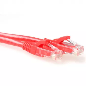 ACT raudonas 20 metrų U/UTP CAT6 komutacinis kabelis su apsaugotais RJ45 jungtimis