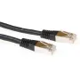 ACT juodas 10 metrų LSZH SFTP CAT6A komutacinis kabelis su RJ45 jungtimis
