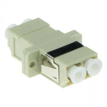 ACT šviesolaidinis LC dvipusis adapteris, daugiamodis, OM1/OM2, jungė, LC/LC, dramblio kaulo spalvos, daugiamodis, keramikinis, OM1, 1 vnt.