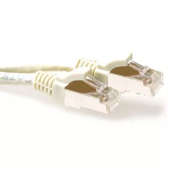 ACT Ivory 10 m LSZH SFTP CAT6A tinklo kabelis su apsauga nuo užkliuvimo ir RJ45 jungtimis