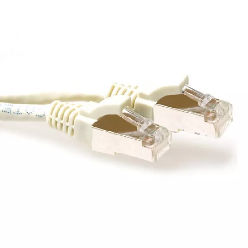 ACT Ivory 20 m LSZH SFTP CAT6A komutacinis kabelis, be užkliuvimo, su RJ45 jungtimis