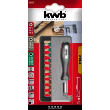 KWB TITAN handy 154010 bitų dėžutė lizdinėje pakuotėje