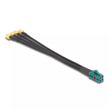 DeLOCK 90142 bendraašis kabelis 0,2 m Mini FAKRA Z 4 x SMA juodas