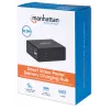 Manhattan Smart Video Multiport dokas, prievadai (x5): HDMI prievadas, USB-A (x2), USB-C (x2), su maitinimo tiekimu į USB-C prievadą, vidinis maitinimo šaltinis, itin kompaktiškas, nuimamas maitinimo kabelis, juodas, trejų metų garantija, mažmeninė pakuotė