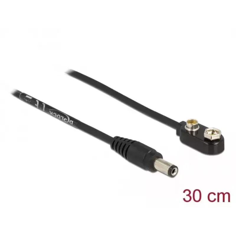 DC maitinimo kabelis DeLOCK 86697 5,5 x 2,1 mm kištukas – 9 V blokinė baterija