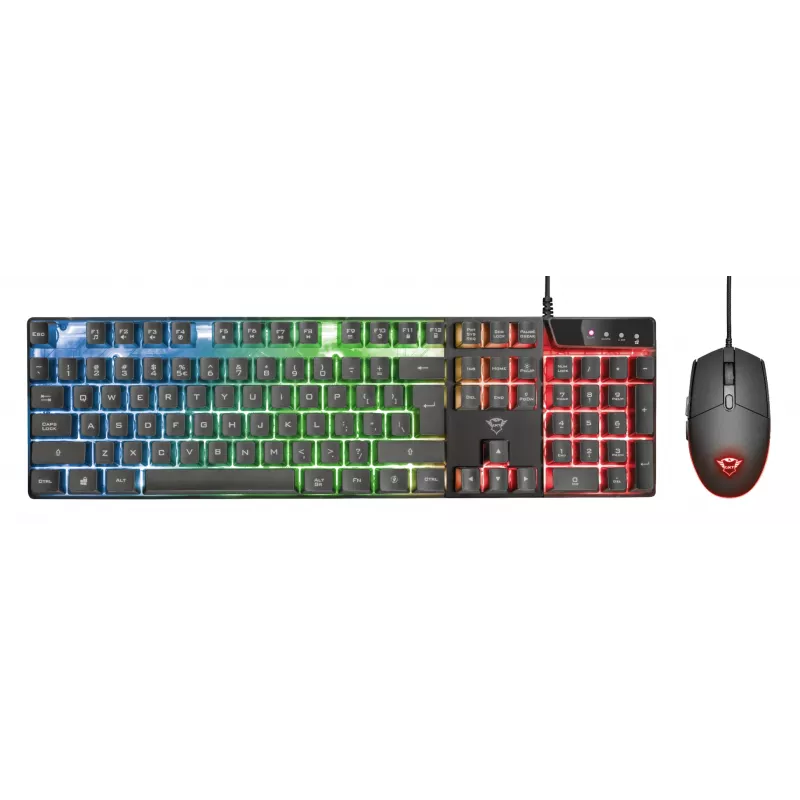 Trust GXT 838 Azor klaviatūra su pele, žaidimų, USB, vokiška, juoda
