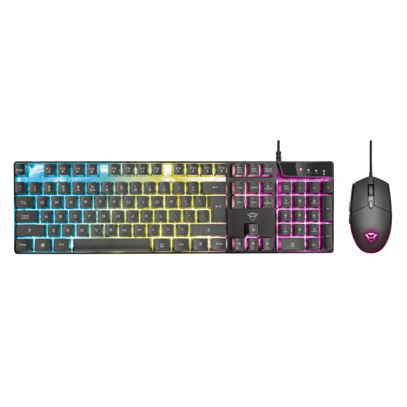 Trust GXT 838 Azor klaviatūra su pele, žaidimų, USB, vokiška, juoda