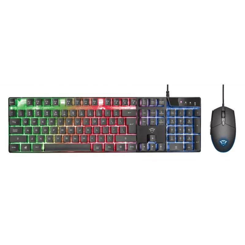 Trust GXT 838 Azor klaviatūra su pele, žaidimų, USB, vokiška, juoda